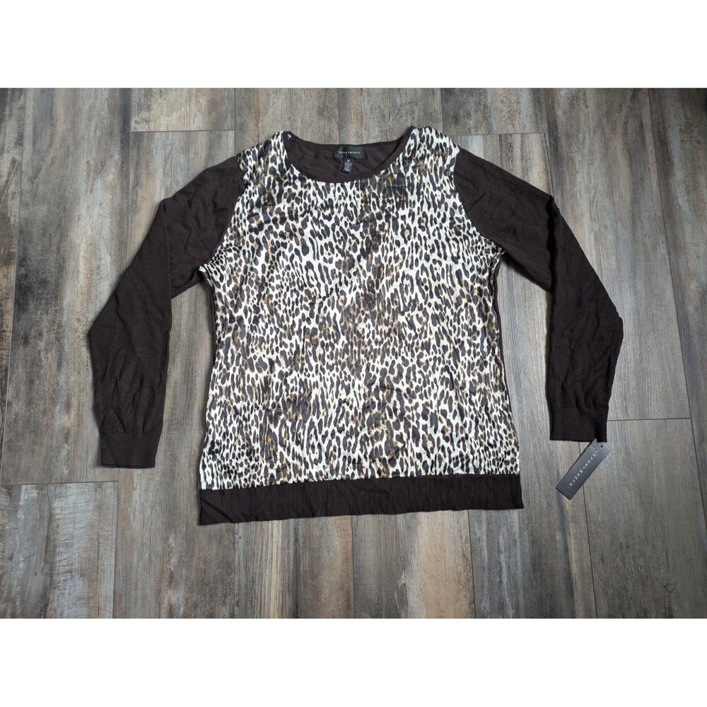 NWT Investments Sweater Cheetah Print Women's Size Medium Mob Wife